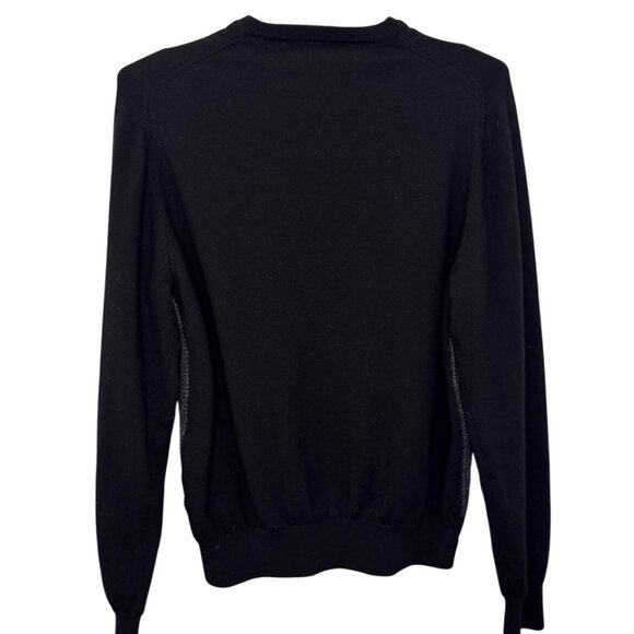 Patrick Assaraf grey long-sleeve crewneck sweater with stripe pattern size US L - Picture 3 of 6